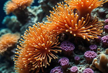 Colorful Coral Reef Underwater Macro