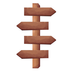  Directional Signposts Illustration In Crayon Style