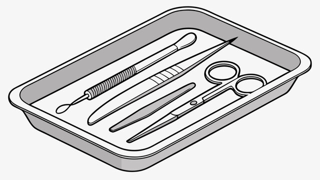 surgical tray with tools