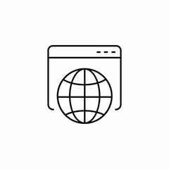 browser with globe icon sign vector