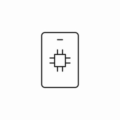 chip on tablet icon sign vector