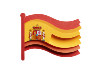 3D Spanish flag, stylized