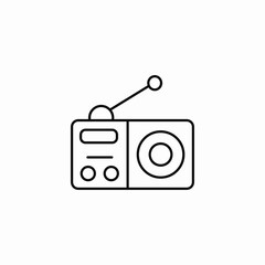 retro radio icon icon sign vector