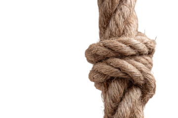 Close-up of a knotted rope against black background