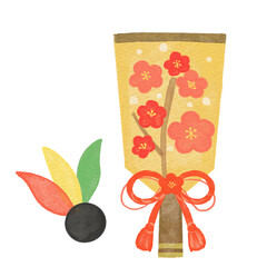 Stylish watercolor illustrations on drawing paper