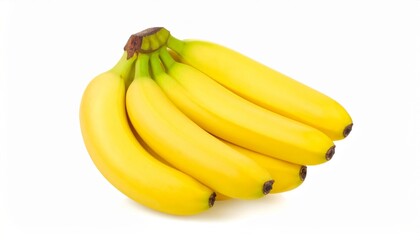 Fresh Yellow Bananas Isolated on White Background