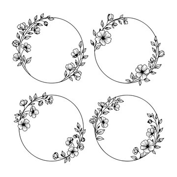 Romantic Floral Monogram Frame for Wedding Stationery
