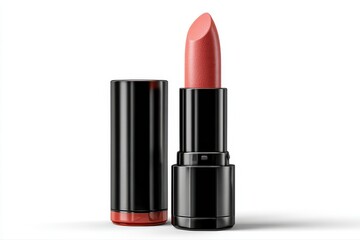 Obraz premium Shiny Lipstick Beauty Make up Product Close up on White Pink Lip stick on transparent background