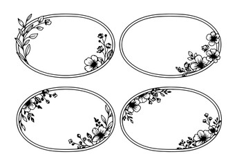 vector set of round frames