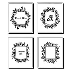Vintage decorative floral frames and ornate vector elements