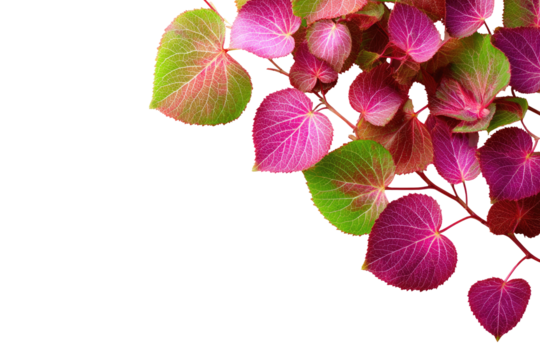 Vibrant heart-shaped leaves in shades of pink and green