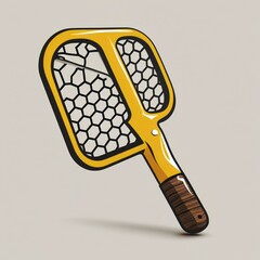 Yellow Fly Swatter with Wooden Handle