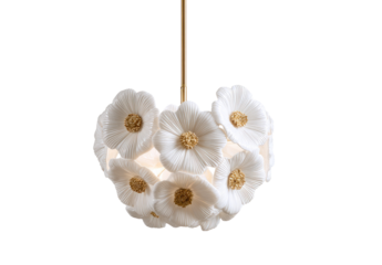 White flower cluster pendant light