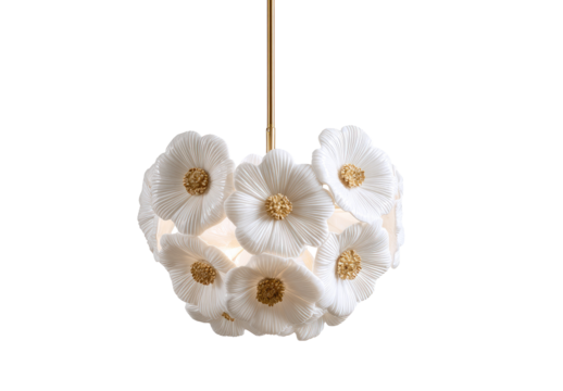White flower cluster pendant light
