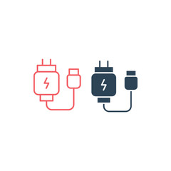 Phone charger vector illustration icons set