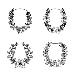 Set of laurel wreath