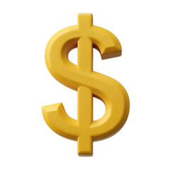 Obraz premium Photo of golden dollar sign symbol isolated on transparent background