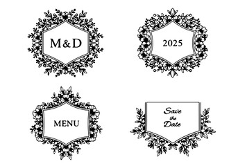 set of decorative elements