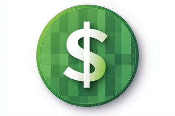 Obraz premium Green Dollar Coin Icon Vector Finance Symbol Investment Wealth Savings on transparent background