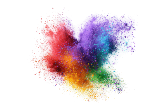 Colorful powder explosion on black background (1)