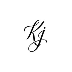KJ Initial Letter Brand Logo, KJ brand logo, KJ monogram wedding logo, abstract logo design	