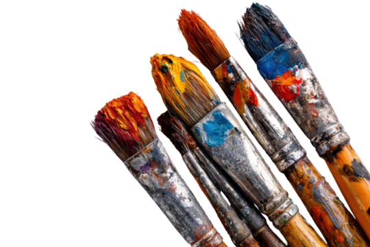 Paintbrushes with vibrant colors - Powered by Adobe