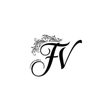 Modern FV Initial Logo for Creative Business and Personal Branding