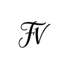 FV Initial Letter Brand Logo, FV brand logo, FV monogram wedding logo, abstract logo design	