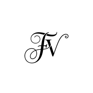 Custom FV Initial Logo for Personal and Creative Brand Identity
