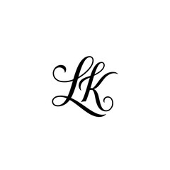 L&K Monogram logo, Minimalist Typographic Line Monogram Logo, LK Wedding monogram logo
