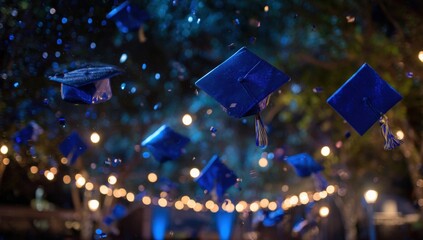 Graduation caps floating in the air (1)