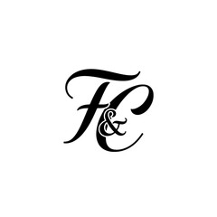 FC Wedding monogram logo, FC Typography Initial Letter Brand Logo	