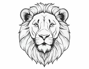 Lion portrait lion head sketch hand drawn engraving style Wild animals Vector illustration