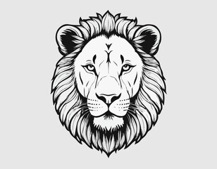 Lion portrait lion head sketch hand drawn engraving style Wild animals Vector illustration