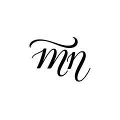 M&N Monogram logo, Minimalist Typographic Line Monogram Logo, MN Wedding monogram logo