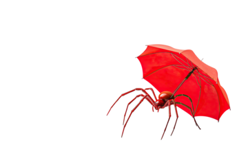 A red spider with a red umbrella