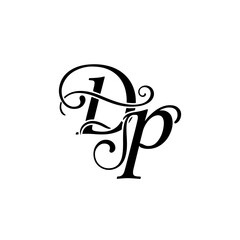 DP Wedding monogram logo, DP Typography Initial Letter Brand Logo	