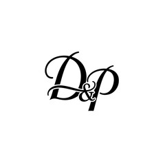 DP Wedding monogram logo, DP Typography Initial Letter Brand Logo	