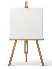 Minimalist Wooden Easel with Blank Canvas Ready for Art Creation