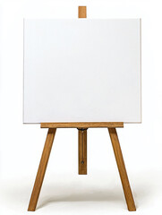 Blank Canvas on Wooden Easel for Creative Art Projects and Design