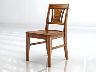 Fototapeta premium Classic wooden dining chair with slatted back and comfortable seat