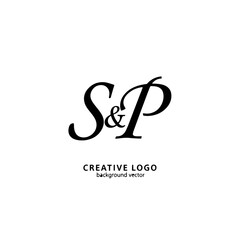 Fototapeta premium S&P Monogram logo, Minimalist Typographic Line Monogram Logo, SP Wedding monogram logo 