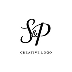 SP Wedding monogram logo, SP Typography Initial Letter Brand Logo	