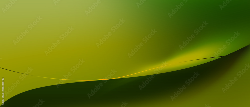 Wall mural abstract dynamic geometric shape, wave flow line, light effect and texture on green gradient color f