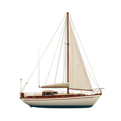 Fototapeta premium Photo of classic sailboat isolated on transparent background