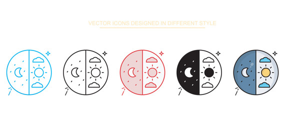 Day And Night icon design with white background stock illustration