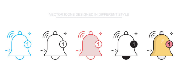 Notification icon design with white background stock illustration