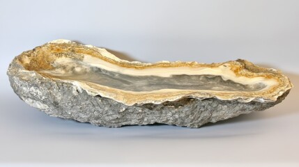 An impressive oyster shell bowl, its texture and shape suggest an ancient origin