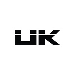 Obraz premium UK monogram logo design letter text name symbol monochrome logotype alphabet character simple logo