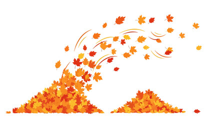 Autumn leaves blowing in the wind, a vibrant display of fall colors and seasonal change